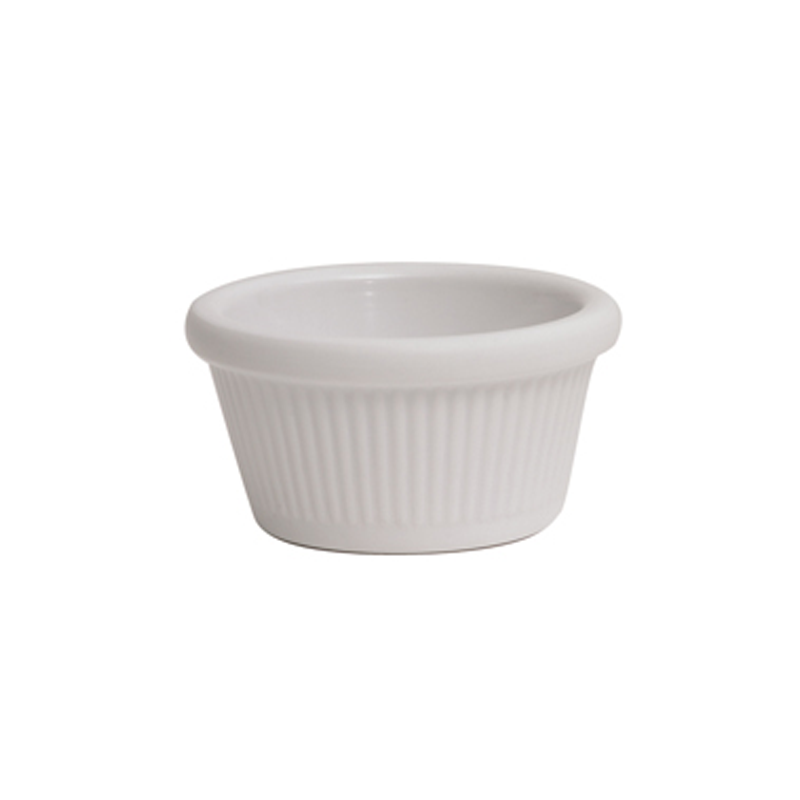 Ramekin Fluted 1oz White 57x25mm - Case Qty 1