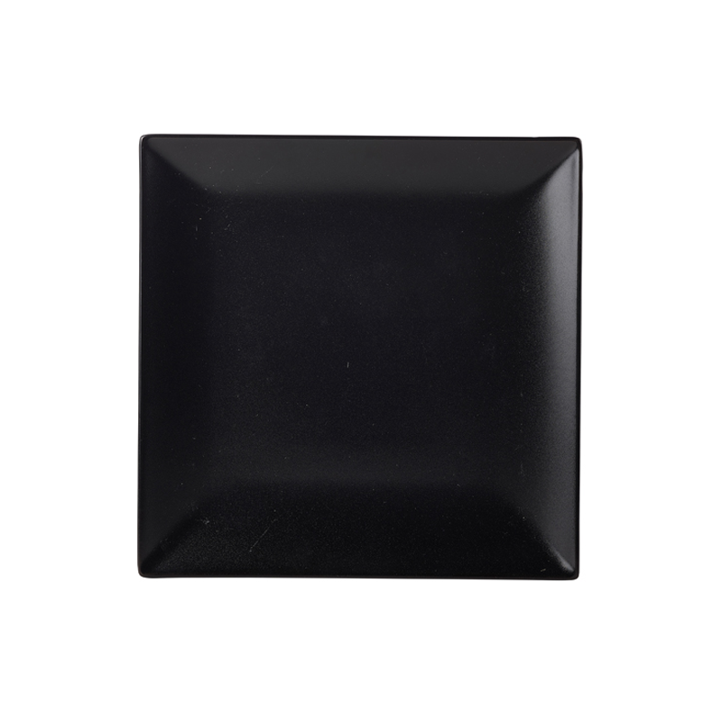 Luna Square Coupe Plate 18cm Black Stoneware - Case Qty 6