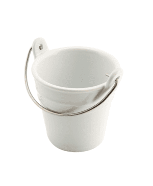 Porcelain Bucket with St/Steel Handle 9cm (d) 25cl - Case Qty 1