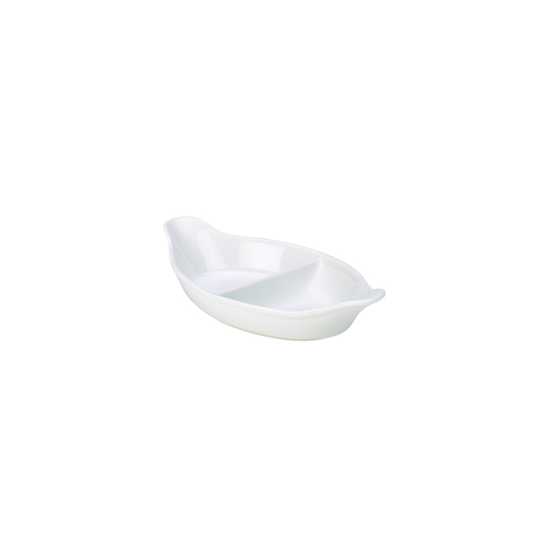 RGW Divided Vegegetable  Dish 32cm 12.5" White - Case Qty 4