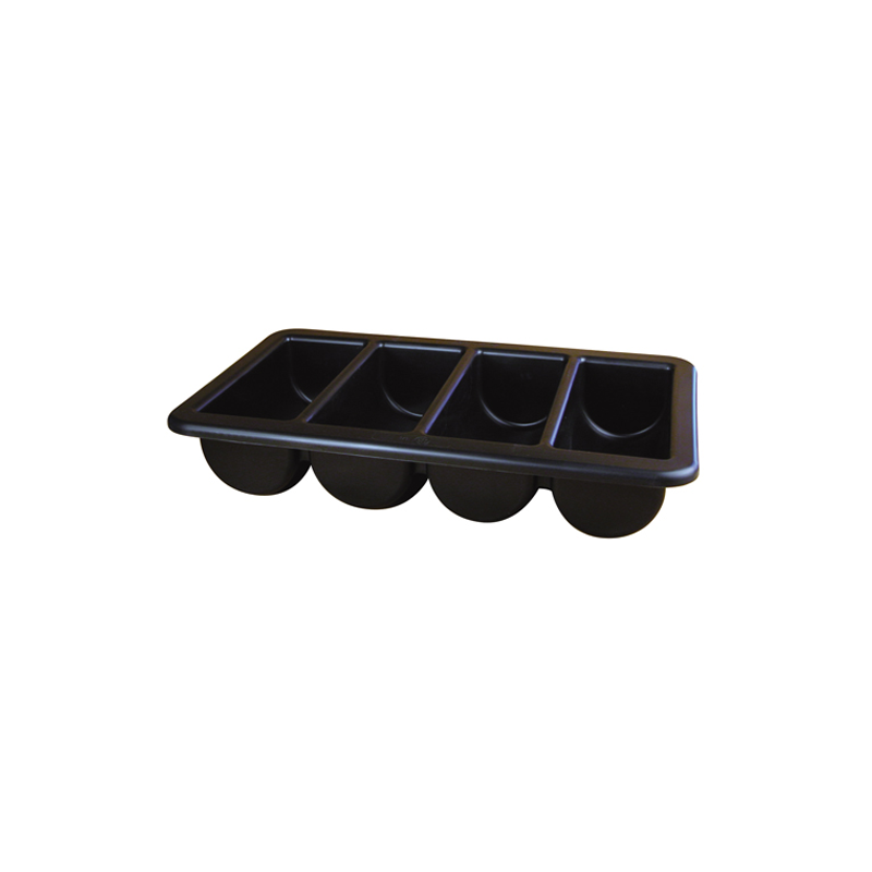 Genware Cutlery Holders Plastic Cutlery Tray - Black   530 x 320mm    - Case Qty - 1