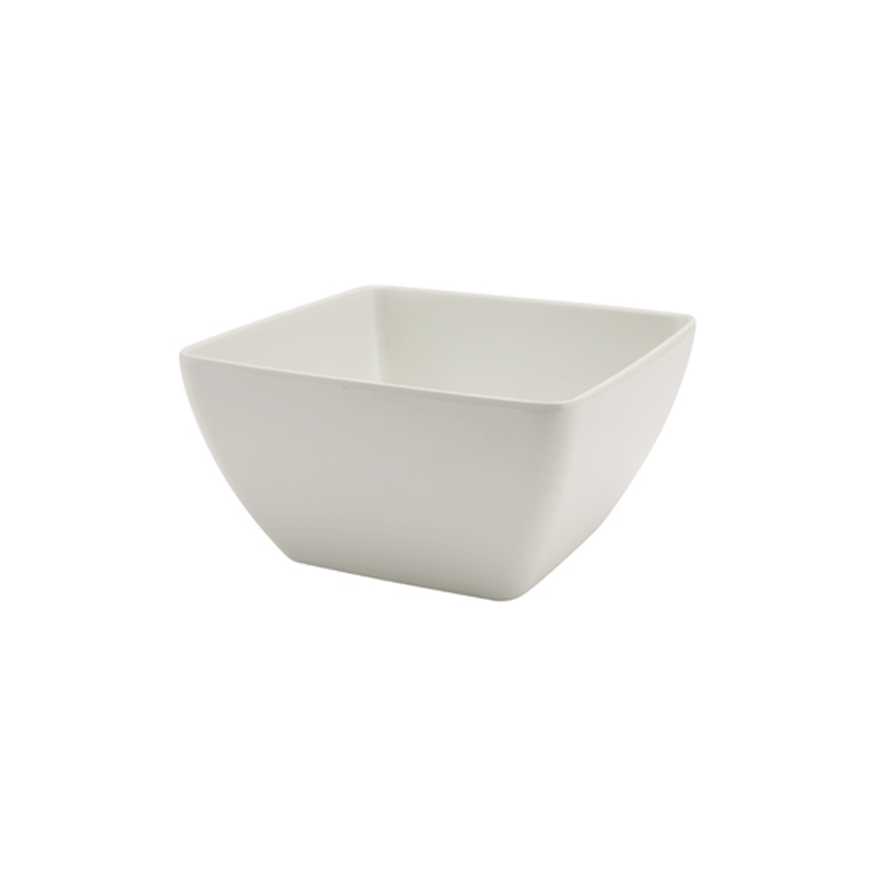 White Melamine Curved Square Bowl 19 x 9.5cm - Case Qty 1