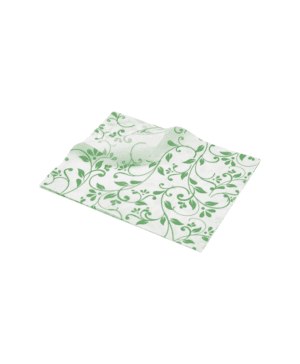 Greaseproof Paper Green Floral Print 25 x 20cm - Case Qty 1