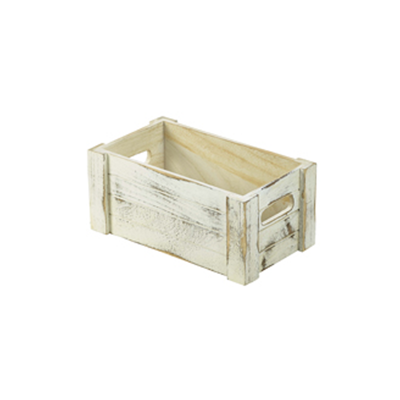 Wooden Crate White Wash Finish 27 x 16 x 12cm - Case Qty 1