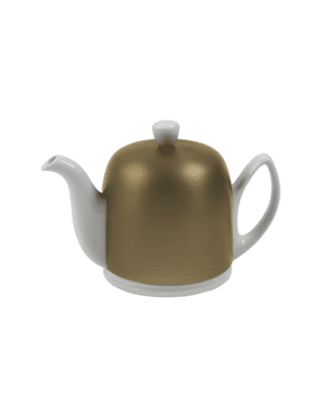 Salam White Teapot 4 Cups c/w Bronze Coloured Cover