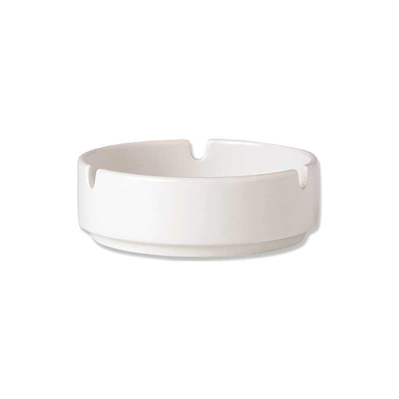 Simplicity White Ashtray Stacking 3Notch 10.25cm 4  - CASE QTY - 12