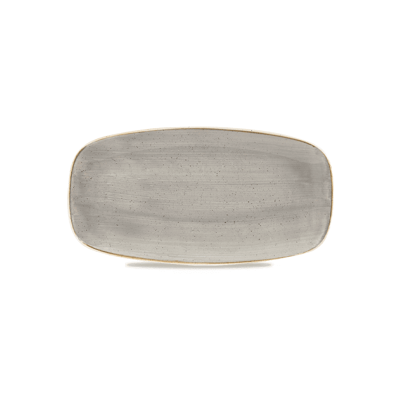 Churchill Stonecast Peppercorn Grey Chefs' Oblong Plate - 29.8 x 15.3cm - Case Qty 12