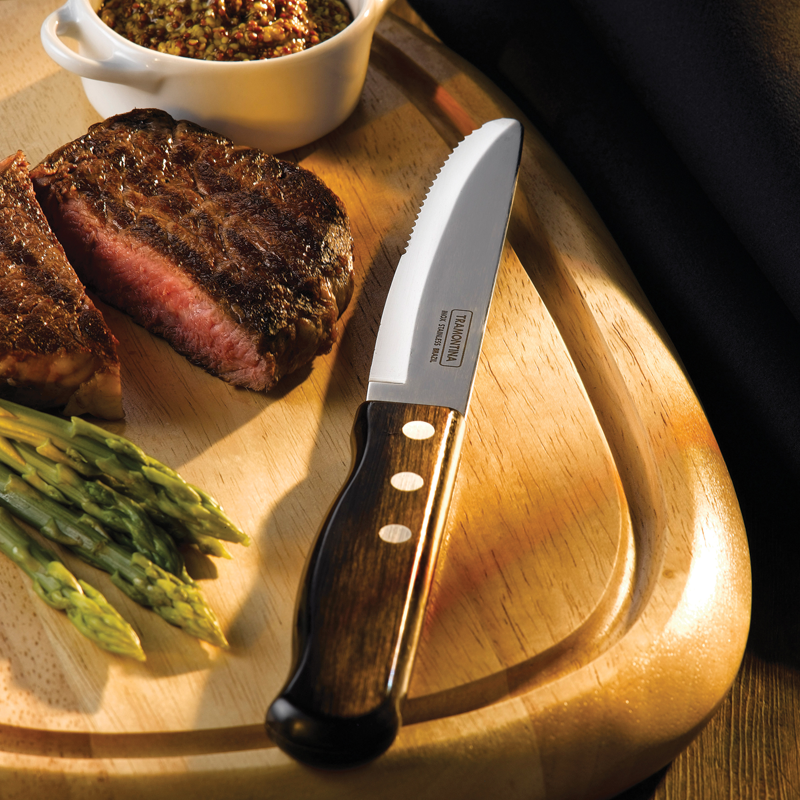 Tramontina Jumbo Polywood Steak Knife Rounded Blade Light Black