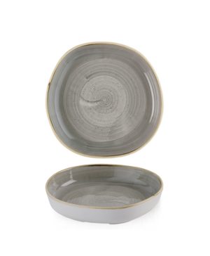 Churchill China Stonecast Peppercorn Grey Organic Walled   230mm 9"   - Case Qty - 6