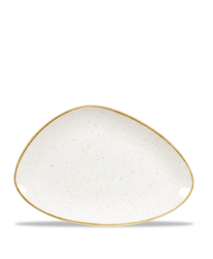 Churchill China Stonecast Barley White Triangular Chefs' Plate   304 x 205mm 12 x 8"   - Case Qty - 6