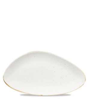 Churchill China Stonecast Barley White Triangular Chefs' Plate   355 x 188mm 13¾  x 7⅜"   - Case Qty - 6