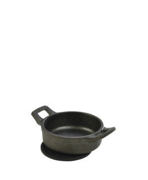 Genware Cast Iron Mini Round Eared 220ml 8oz     - Case Qty - 6