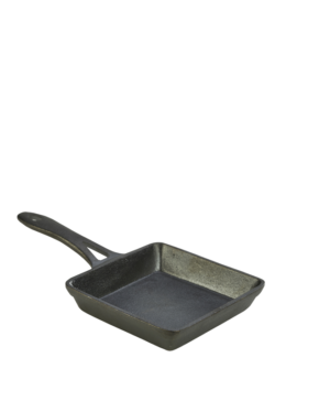 Genware Cast Iron Mini Square Frying /   130 x 30mm    - Case Qty - 6