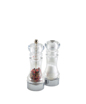 Genware Salt & Pepper Acrylic  Pepper Grinder & Salt Shaker Set   150mm 6"   - Case Qty - 6