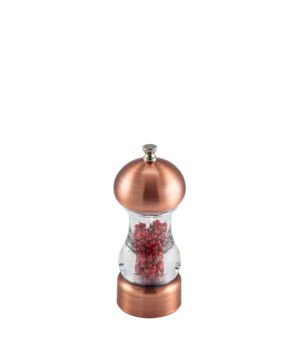 Genware Salt & Pepper Acrylic & Antique Copper Metal  Salt or Pepper Grinders   140mm 5½"   - Case Qty - 6