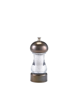 Genware Salt & Pepper Acrylic & Gunmetal  Salt or Pepper Grinders   140mm 5½"   - Case Qty - 6